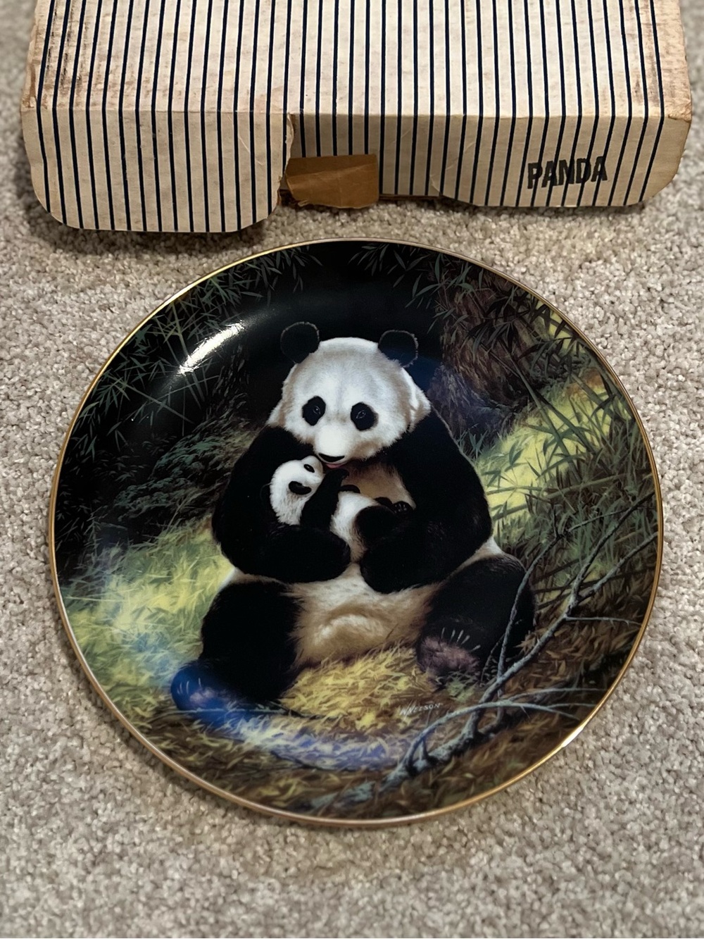 1988 W.S. George The Panda Plate with Box & COA